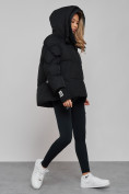 Оптом Зимняя женская куртка модная с капюшоном черного цвета 52306Ch в Екатеринбурге, фото 7