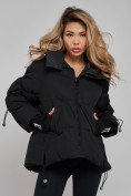 Оптом Зимняя женская куртка модная с капюшоном черного цвета 52306Ch в Казани, фото 9