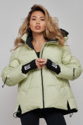 Оптом Зимняя женская куртка модная с капюшоном салатового цвета 52306Sl в Екатеринбурге, фото 5