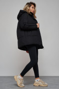 Оптом Зимняя женская куртка модная с капюшоном черного цвета 52308Ch в Казани, фото 21
