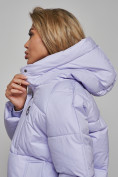 Оптом Зимняя женская куртка модная с капюшоном фиолетового цвета 52308F в Казани, фото 14