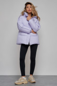 Оптом Зимняя женская куртка модная с капюшоном фиолетового цвета 52308F в Екатеринбурге, фото 17