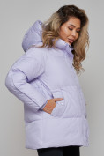 Оптом Зимняя женская куртка модная с капюшоном фиолетового цвета 52308F в Казани, фото 24