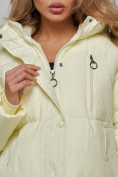 Оптом Зимняя женская куртка модная с капюшоном светло-желтого цвета 52308SJ в Екатеринбурге, фото 13
