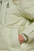 Оптом Зимняя женская куртка модная с капюшоном салатового цвета 52308Sl в Казани, фото 11