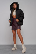 Оптом Зимняя женская куртка модная с капюшоном черного цвета 52309Ch в Казани, фото 18