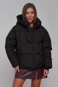 Оптом Зимняя женская куртка модная с капюшоном черного цвета 52309Ch в Екатеринбурге, фото 20