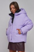 Оптом Зимняя женская куртка модная с капюшоном фиолетового цвета 52309F в Екатеринбурге, фото 10