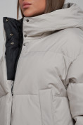 Оптом Зимняя женская куртка модная с капюшоном светло-серого цвета 52309SS в Екатеринбурге, фото 12