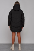 Оптом Зимняя женская куртка модная с капюшоном черного цвета 52310Ch в Казани, фото 4