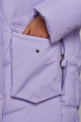 Оптом Зимняя женская куртка модная с капюшоном фиолетового цвета 52310F в Екатеринбурге, фото 14