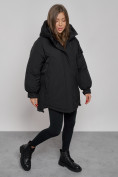 Оптом Зимняя женская куртка модная с капюшоном черного цвета 52311Ch в Екатеринбурге, фото 11