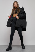 Оптом Зимняя женская куртка модная с капюшоном черного цвета 52311Ch в Екатеринбурге, фото 12
