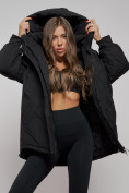 Оптом Зимняя женская куртка модная с капюшоном черного цвета 52311Ch в Екатеринбурге, фото 15