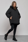 Оптом Зимняя женская куртка модная с капюшоном черного цвета 52311Ch в Екатеринбурге, фото 2