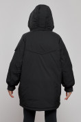Оптом Зимняя женская куртка модная с капюшоном черного цвета 52311Ch в Казани, фото 6