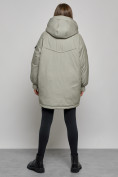 Оптом Зимняя женская куртка модная с капюшоном салатового цвета 52311Sl в Екатеринбурге, фото 4