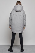 Оптом Зимняя женская куртка модная с капюшоном серого цвета 52311Sr в Екатеринбурге, фото 4