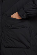 Оптом Пальто утепленное молодежное зимнее женское черного цвета 52321Ch в Омске, фото 13