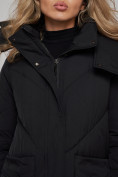 Оптом Пальто утепленное молодежное зимнее женское черного цвета 52321Ch, фото 15