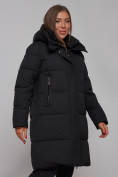 Оптом Пальто утепленное молодежное зимнее женское черного цвета 52322Ch, фото 12