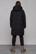 Оптом Пальто утепленное молодежное зимнее женское черного цвета 52322Ch в Ульяновске, фото 4