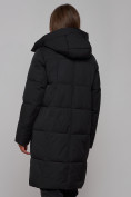 Оптом Пальто утепленное молодежное зимнее женское черного цвета 52322Ch, фото 9