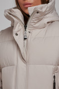 Оптом Пальто утепленное молодежное зимнее женское светло-серого цвета 52322SS, фото 14