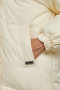 Оптом Пальто утепленное молодежное зимнее женское бежевого цвета 52323B, фото 12