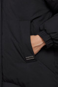 Оптом Пальто утепленное молодежное зимнее женское черного цвета 52323Ch в Уфе, фото 11
