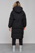 Оптом Пальто утепленное молодежное зимнее женское черного цвета 52323Ch в Баку, фото 4