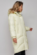 Оптом Пальто утепленное молодежное зимнее женское светло-желтого цвета 52323SJ, фото 11