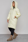 Оптом Пальто утепленное молодежное зимнее женское светло-желтого цвета 52323SJ, фото 8
