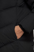 Оптом Пальто утепленное молодежное зимнее женское черного цвета 52325Ch в Перми, фото 10