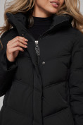 Оптом Пальто утепленное молодежное зимнее женское черного цвета 52325Ch в Санкт-Петербурге, фото 12