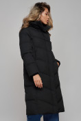 Оптом Пальто утепленное молодежное зимнее женское черного цвета 52325Ch в Казани, фото 18