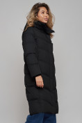 Оптом Пальто утепленное молодежное зимнее женское черного цвета 52325Ch в Челябинске, фото 2