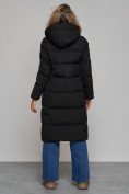 Оптом Пальто утепленное молодежное зимнее женское черного цвета 52325Ch в Самаре, фото 4