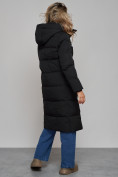 Оптом Пальто утепленное молодежное зимнее женское черного цвета 52325Ch в Перми, фото 8