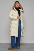 Оптом Пальто утепленное молодежное зимнее женское светло-бежевого цвета 52325SB в Волгоградке, фото 16