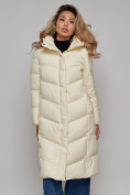 Оптом Пальто утепленное молодежное зимнее женское светло-бежевого цвета 52325SB в Омске, фото 18