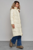Оптом Пальто утепленное молодежное зимнее женское светло-бежевого цвета 52325SB, фото 2