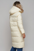 Оптом Пальто утепленное молодежное зимнее женское светло-бежевого цвета 52325SB, фото 20