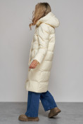 Оптом Пальто утепленное молодежное зимнее женское светло-бежевого цвета 52325SB, фото 21