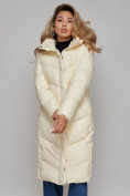 Оптом Пальто утепленное молодежное зимнее женское светло-бежевого цвета 52325SB, фото 22
