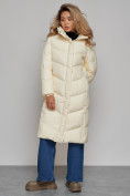Оптом Пальто утепленное молодежное зимнее женское светло-бежевого цвета 52325SB в Перми, фото 5