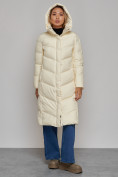 Оптом Пальто утепленное молодежное зимнее женское светло-бежевого цвета 52325SB, фото 7