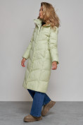 Оптом Пальто утепленное молодежное зимнее женское светло-зеленого цвета 52325ZS, фото 10