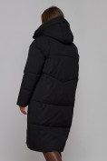 Оптом Пальто утепленное молодежное зимнее женское черного цвета 52326Ch в Баку, фото 12