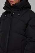 Оптом Пальто утепленное молодежное зимнее женское черного цвета 52326Ch в Оренбурге, фото 14